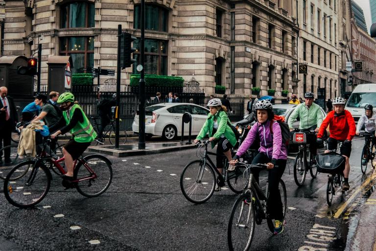 Cyclists in London (image: Tomek Baginski on Unsplash)