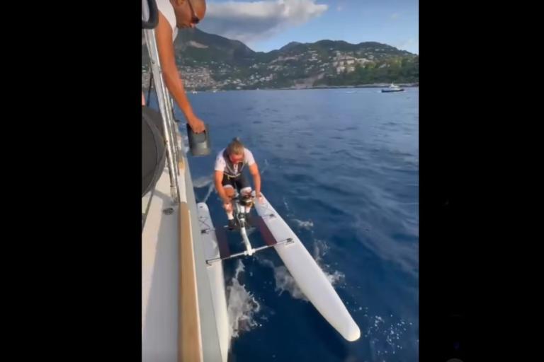 Peter Sagan takes part in Calvi to Monaco water bike challenge (Peter Sagan, Instagram)