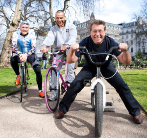 Guess which one&rsquo;s the DJ? Neil Fox, Snowy White and Magnus B&auml;cksted launch Unite ByCycling