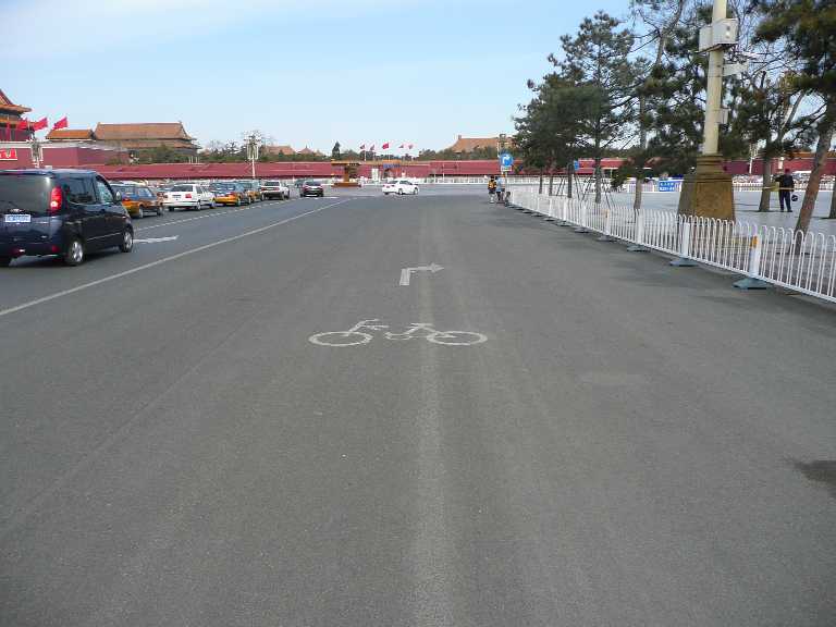 Chinese cycle lane, Tianenmen Square