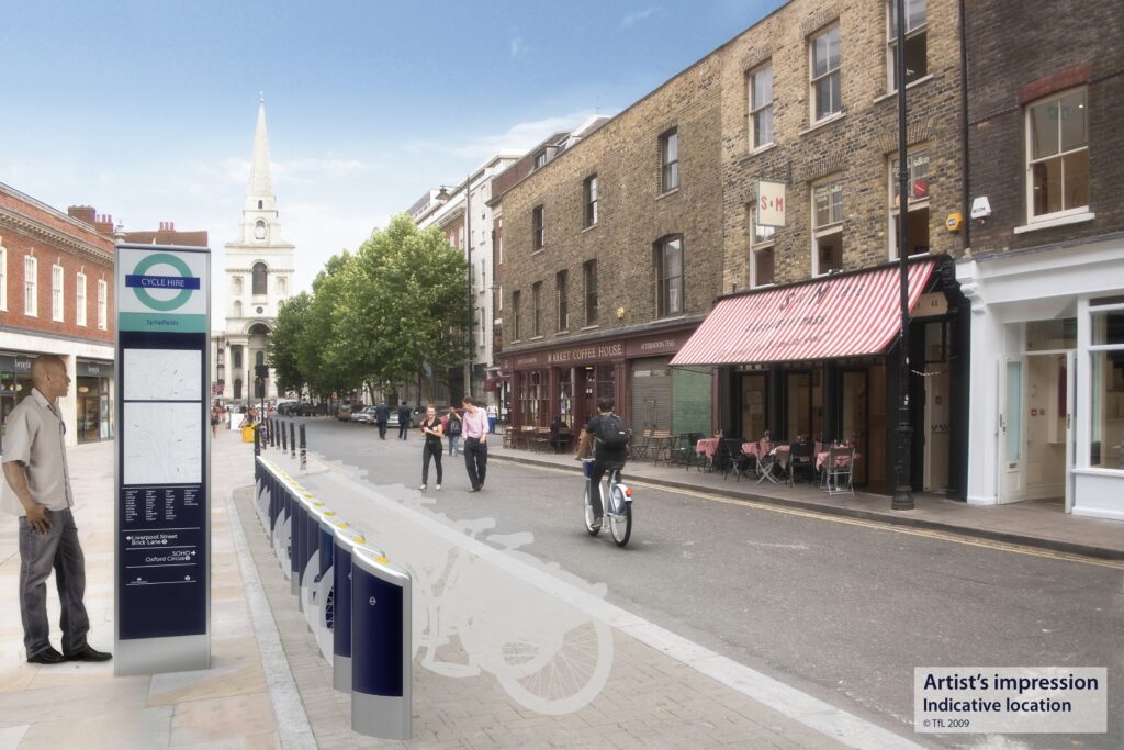 Indicative image of London Cycle Hire scheme (courtesy of TFL)