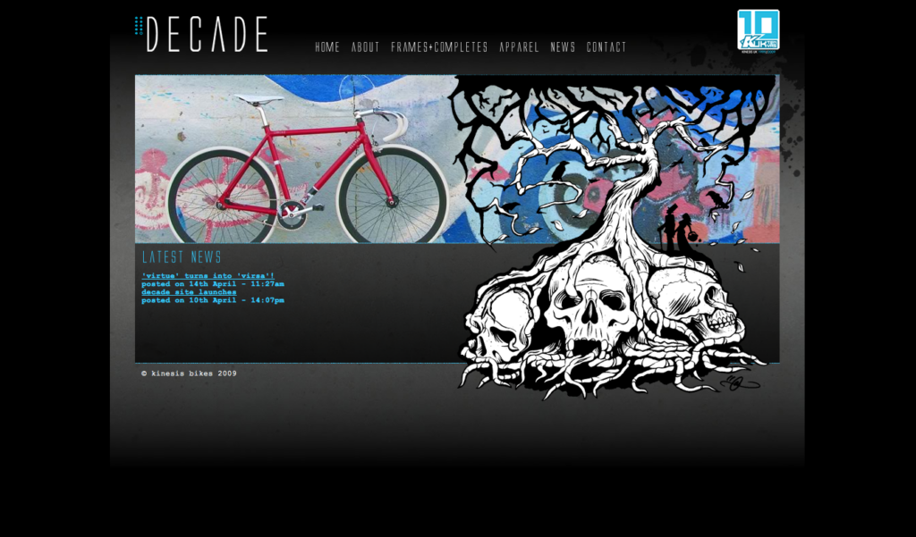 Decade website homepage
