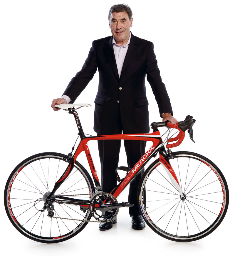 Eddy Merckx with EMX3 bike