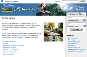 TFL Cycle Safety page