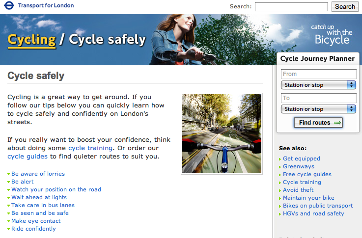 TFL Cycle Safety page