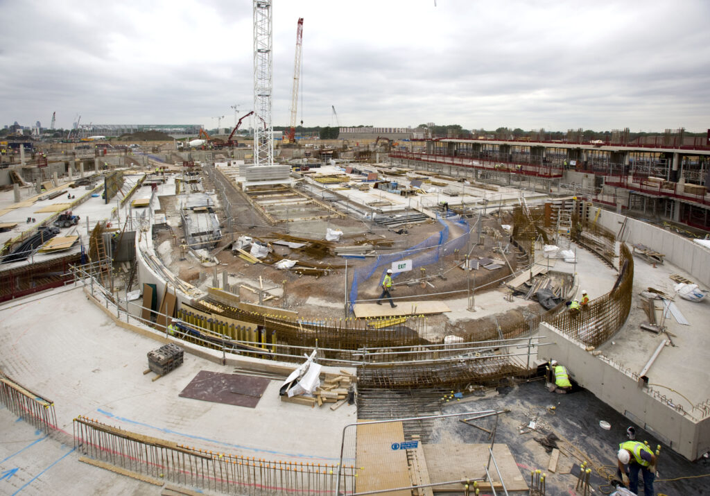 London Olympic velodrome under construction