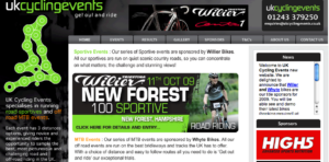 UK Cycling Events homepage