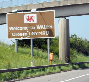 Wales welcome sign