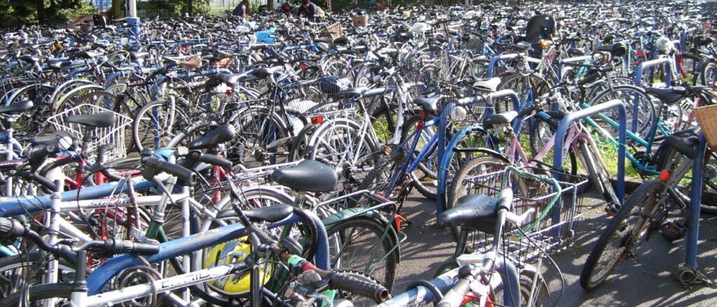 Bike parking at station