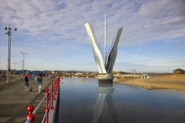 Foryd Bridge, Rhyl in open position.jpg