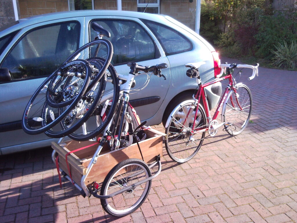 Bike trailer with bike rack
