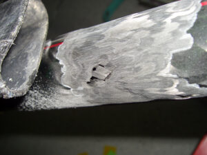 Polytube carbon being repaired