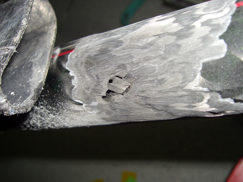 Polytube carbon being repaired