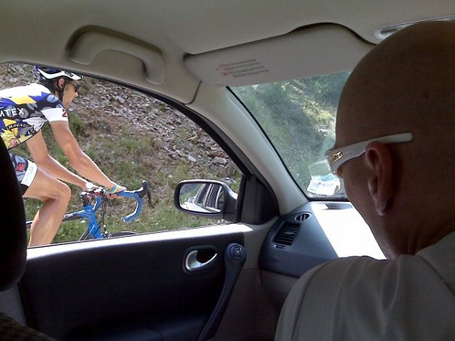 Magnus Backstedt in the team car