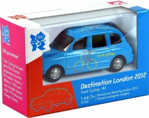Corgi ‘Destination London’ Olympics 2012 1:64 taxi with cycling livery