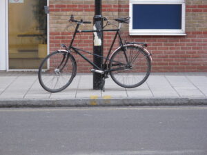 Tall person requires a tall bike