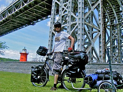 Leon McCarron with Santos bike