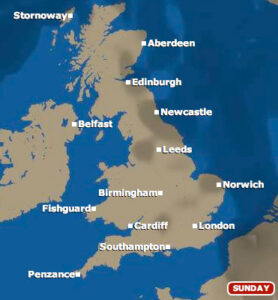 Sunday 20 June weather map