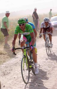 Alessandro Petacchi in the Tour de France green jersey &copy; PhotoSport International.jpg