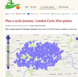 Londoncyclehire.org screen shot