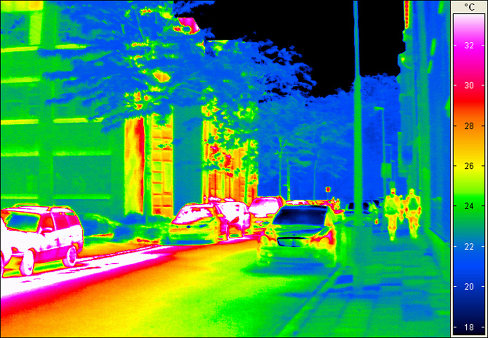 Infrared image of street