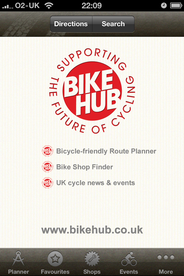 Bike Hub home screen