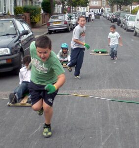 London children playing with go-carts during a 2008 Street Play day.jpg