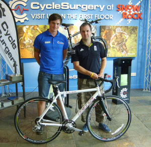 Fantasy Tour: winner Alex Long picksup his prize (pic courtesy of CyclesSurgery)