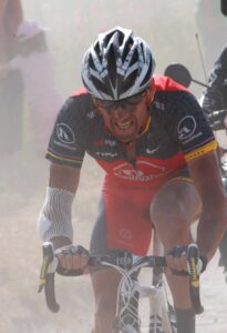 Lance Armstrong on the 2010 Tour de France Stage 3 cobbles © PhotoSport International.jpg