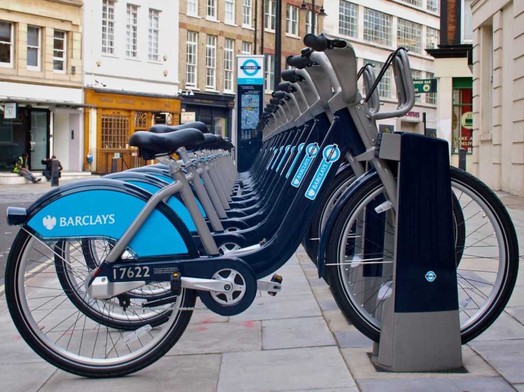 London Cycle Hire Scheme Bikes On Docking Station (copyright Simon MacMichael).jpg