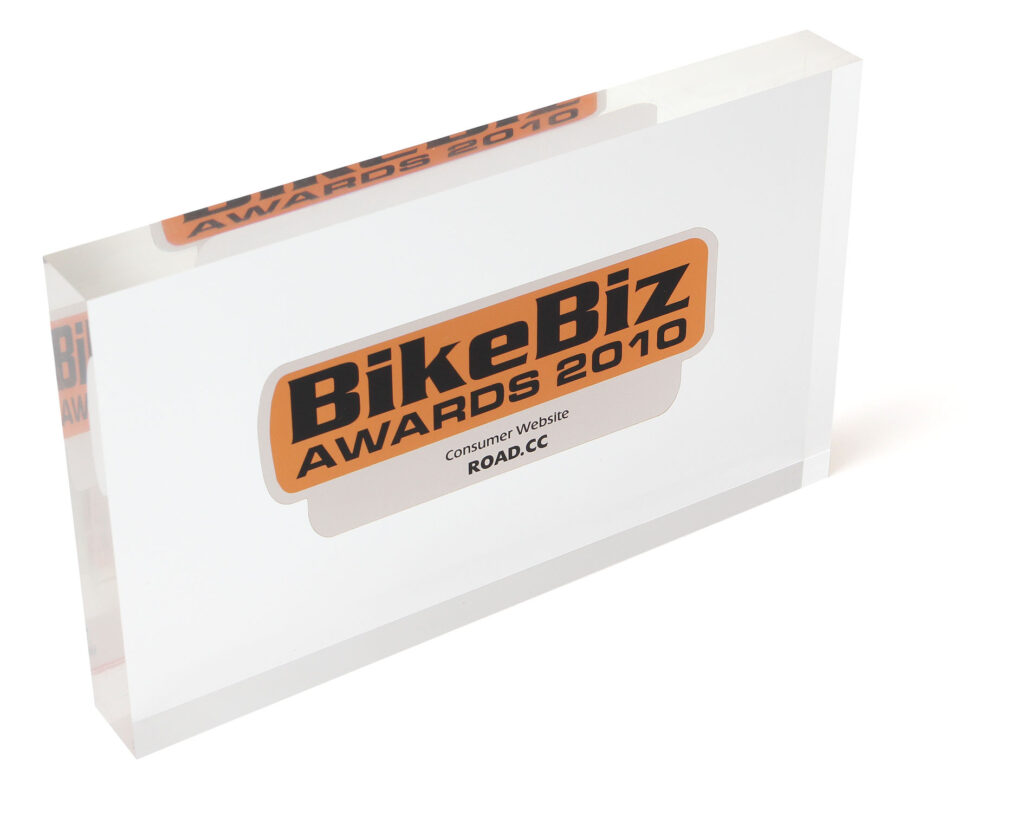BikeBiz award on white