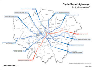 Cycle Superhighways – indicative routes