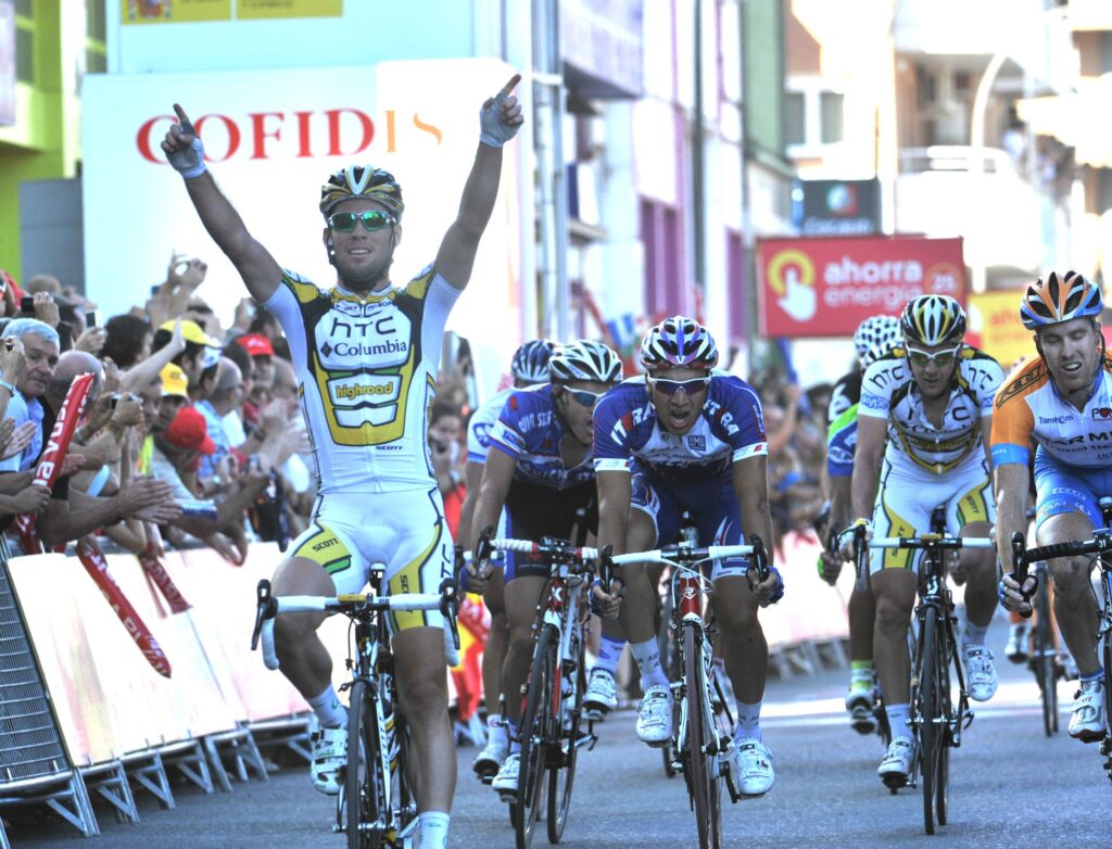 Mark Cavendish gets his first ever Vuelta win in Lleida on Stage 12 of the 2010 race (copyright Unipublic:Graham Watson)