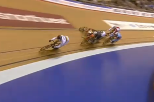 Manchester World Cup keirin crash