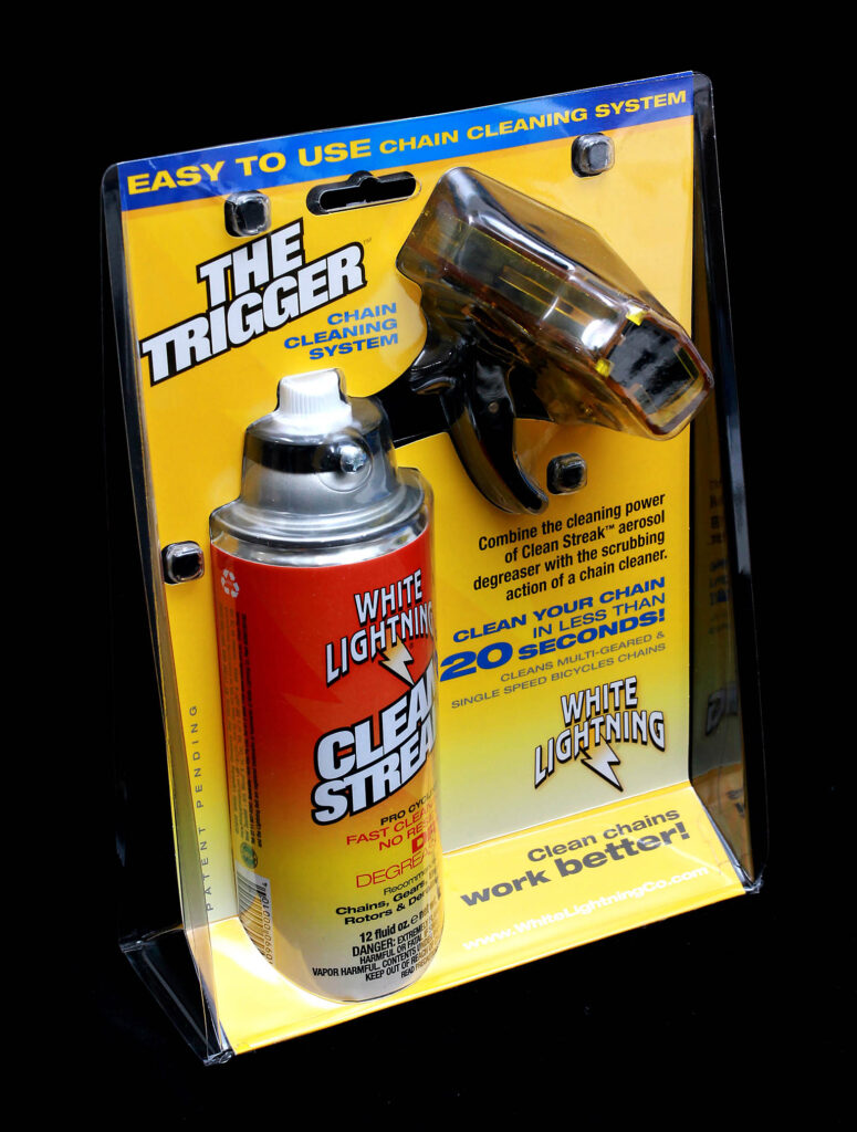 White Lightning Trigger chain cleaning system