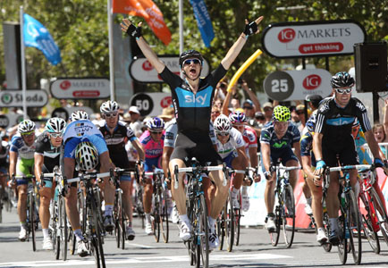 Ben Swift wins Stage 6 of the 2011 Santos Tour Down Under (copyright John Veage/Santos Tour Down Under).jpg