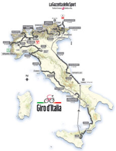 Giro d&rsquo;Italia 2011 Map