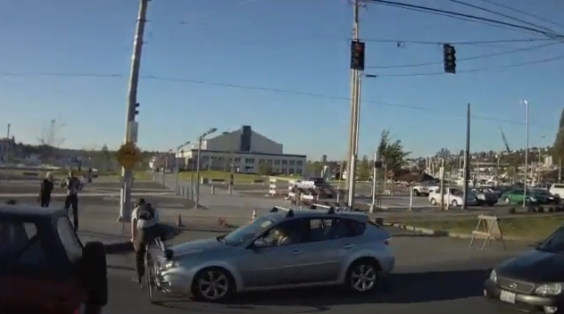 Seattle cyclist hit by car YouTube.jpg