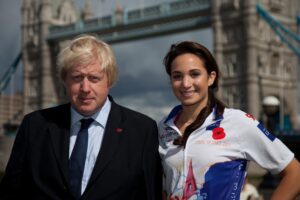 Boris Johnson and Laura Wright launch Pedal to Paris 2011.jpg