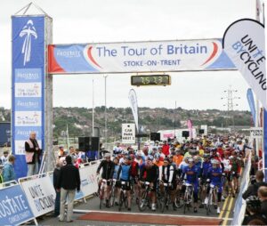 Riders at the start of The Prostate Cancer Charity Tour Ride in Stoke-on-Trent