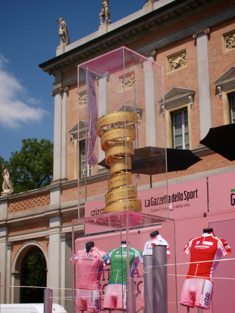 Giro d Italia jerseys and trophy copyright Simon MacMichael .jpg