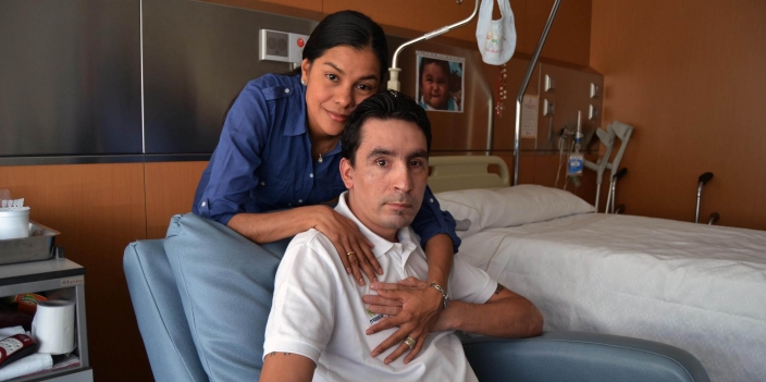 Juan Mauricio Soler and his wife, Patricia (picture courtesy Movistar)
