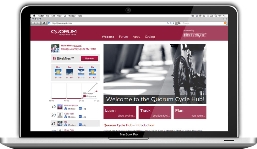 PleaseCycle on laptop