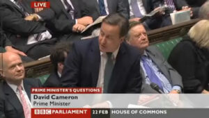 Cameron at PMQs (BBC)