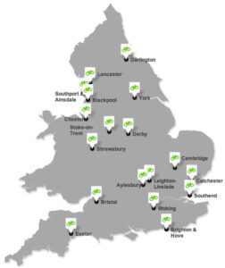 Cycling City and Towns map