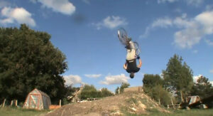 Ladies bike backflip