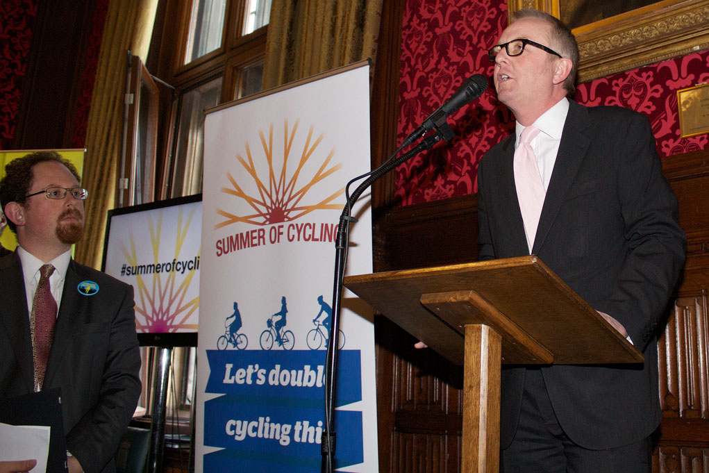 Julian Huppert and Ian Austin at Summer of Cycling launch (© Carlton Reid)