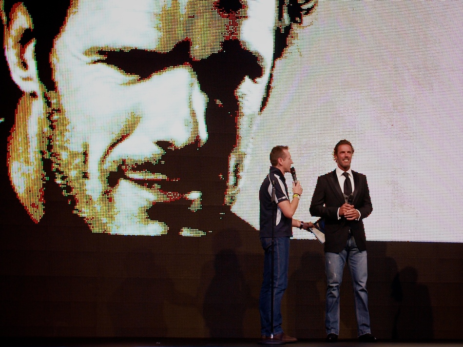 Mario Cipollini opens the 2010 Cycle Show (copyright Simon MacMichael)