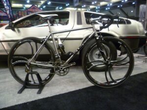 DeLorean road bike and car
