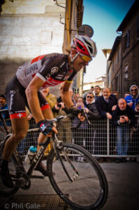 Spartacus rides full gas through the streets of Siena (2012 Strade Bianche, &copy; Philip Gale)